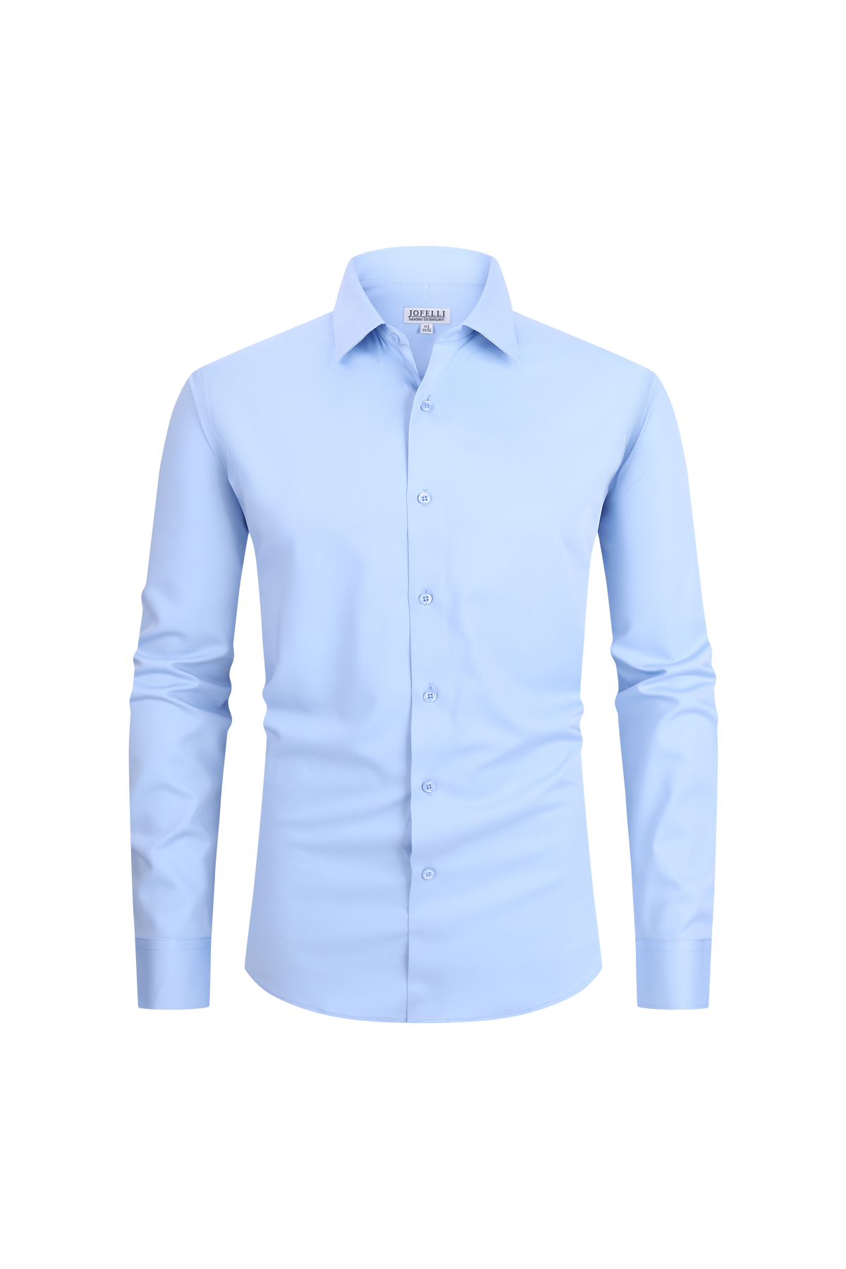 JOFELLI Bamboo Technology Powder Blue Stretch Wrinkle-free Long Sleeve Button Down