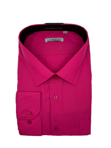 Luxton Fuchsia Regular Fit Long Sleeve Button Down