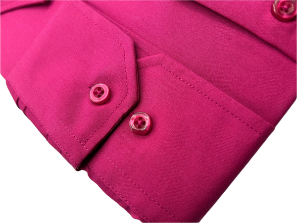 Luxton Fuchsia Regular Fit Long Sleeve Button Down