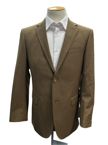 Pronto Moda Mocha Brown Wool Suit (2-piece set) Regular Fit
