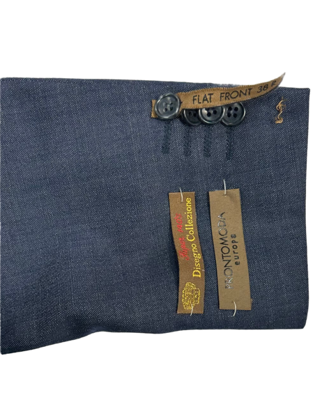 Pronto Moda Steel Blue Wool Suit (2-piece set) Regular Fit