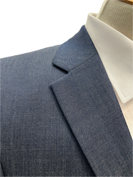 Pronto Moda Steel Blue Wool Suit (2-piece set) Regular Fit