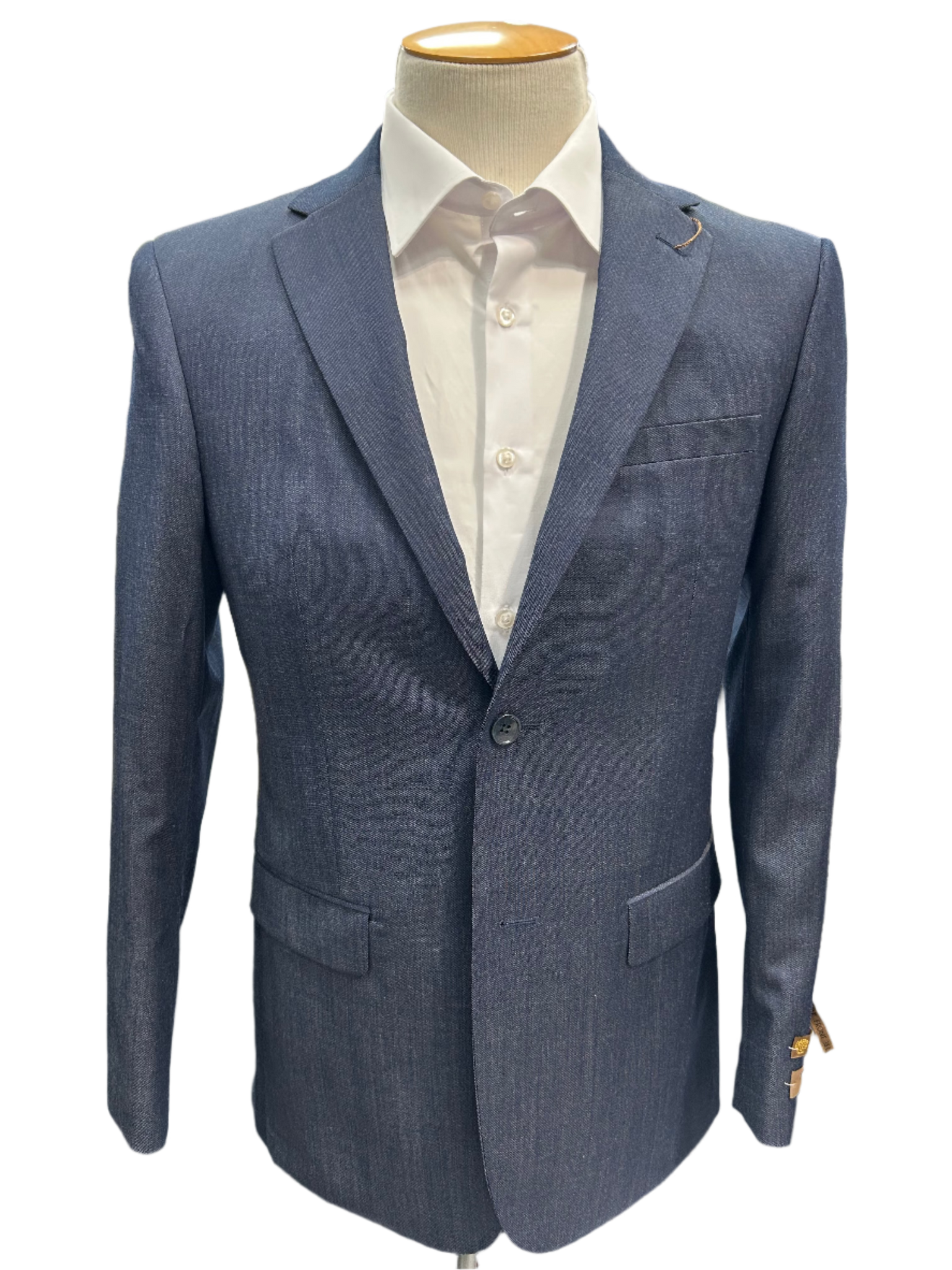 Pronto Moda Steel Blue Wool Suit (2-piece set) Regular Fit