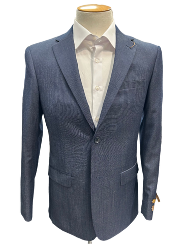 Pronto Moda Steel Blue Wool Suit (2-piece set) Regular Fit