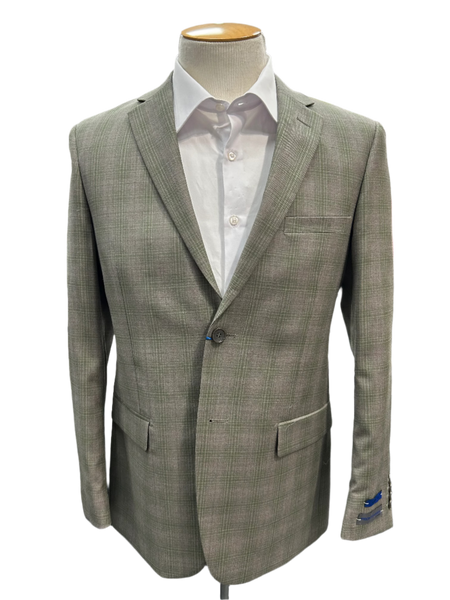 Pronto Moda Dusty Sage Plaid 2-Piece Wool Suit Regular Fit