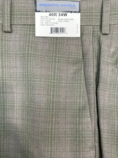 Pronto Moda Dusty Sage Plaid 2-Piece Wool Suit Regular Fit