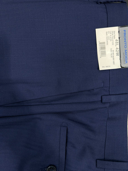 Pronto Moda Navy Striped  2-Piece Wool Suit (Slim Fit)