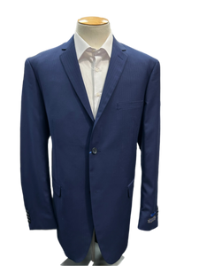 Pronto Moda Navy Striped  2-Piece Wool Suit (Slim Fit)