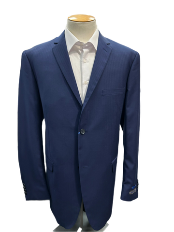 Pronto Moda Navy Striped  2-Piece Wool Suit (Slim Fit)