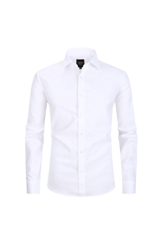 Jofelli White 100% 2-Ply Cotton Non Iron Long Sleeve Button Down