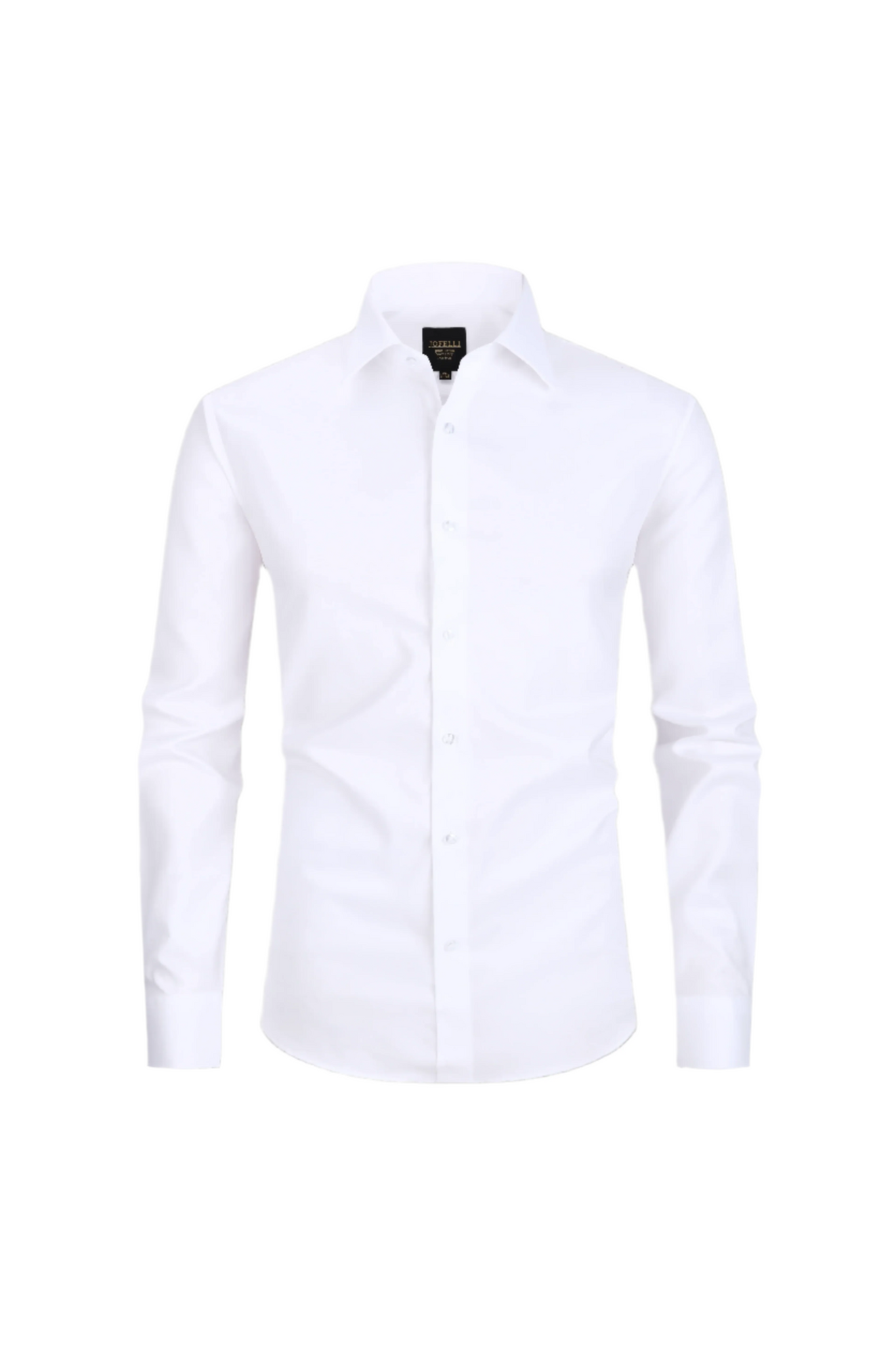Jofelli White 100% 2-Ply Cotton Non Iron Long Sleeve Button Down