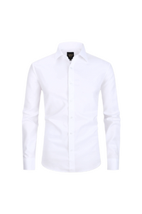 Jofelli White 100% 2-Ply Cotton Non Iron Long Sleeve Button Down