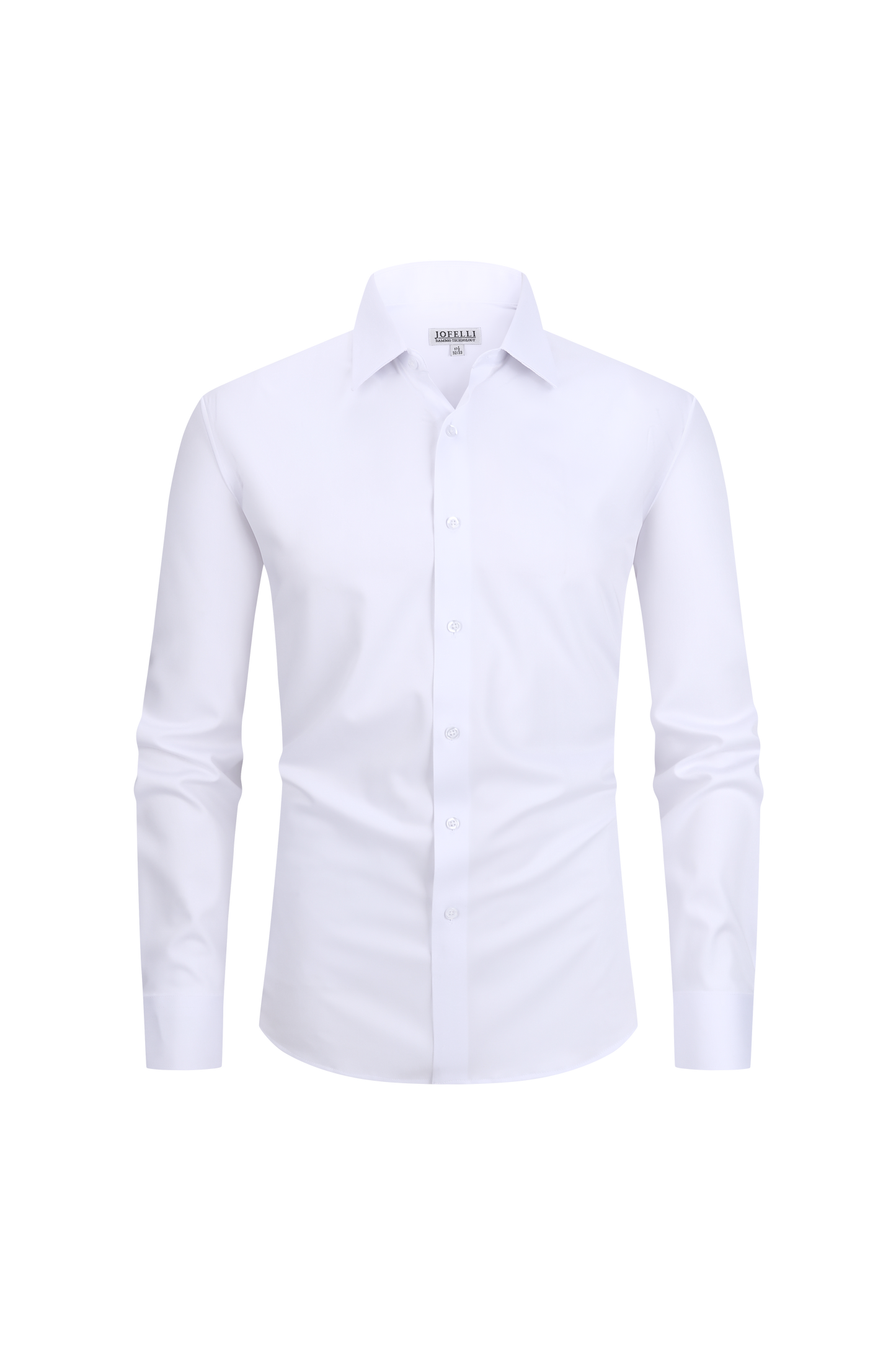 JOFELLI Bamboo Technology White Stretch Wrinkle-free Long Sleeve Button Down