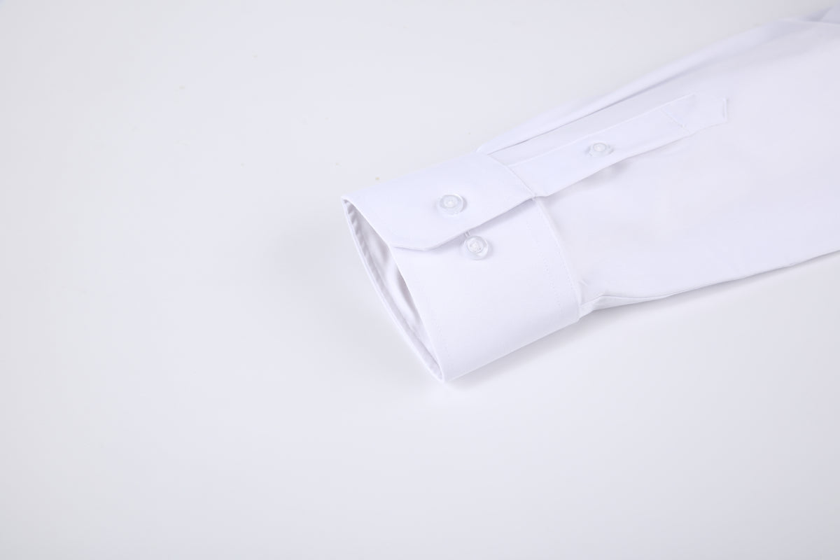 JOFELLI Bamboo Technology White Stretch Wrinkle-free Long Sleeve Button Down