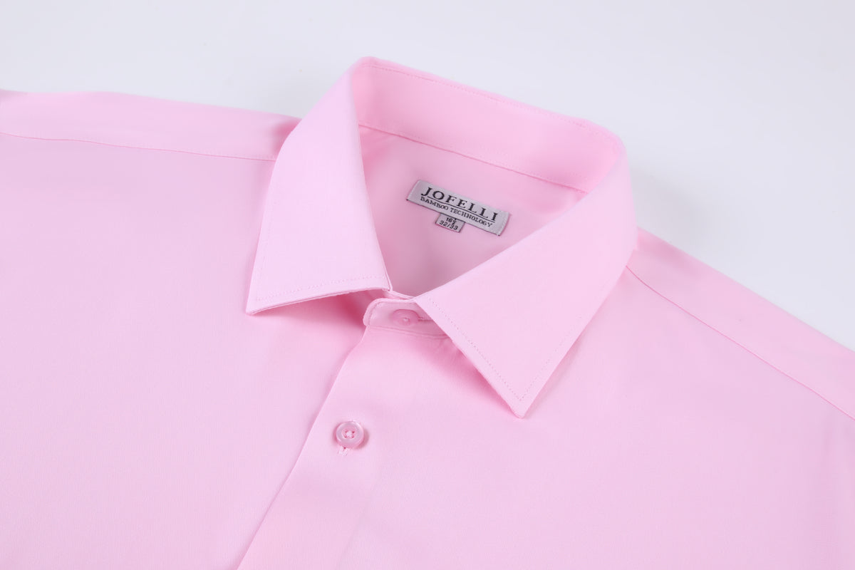 JOFELLI Bamboo Technology Pink Stretch Wrinkle-free Long Sleeve Button Down