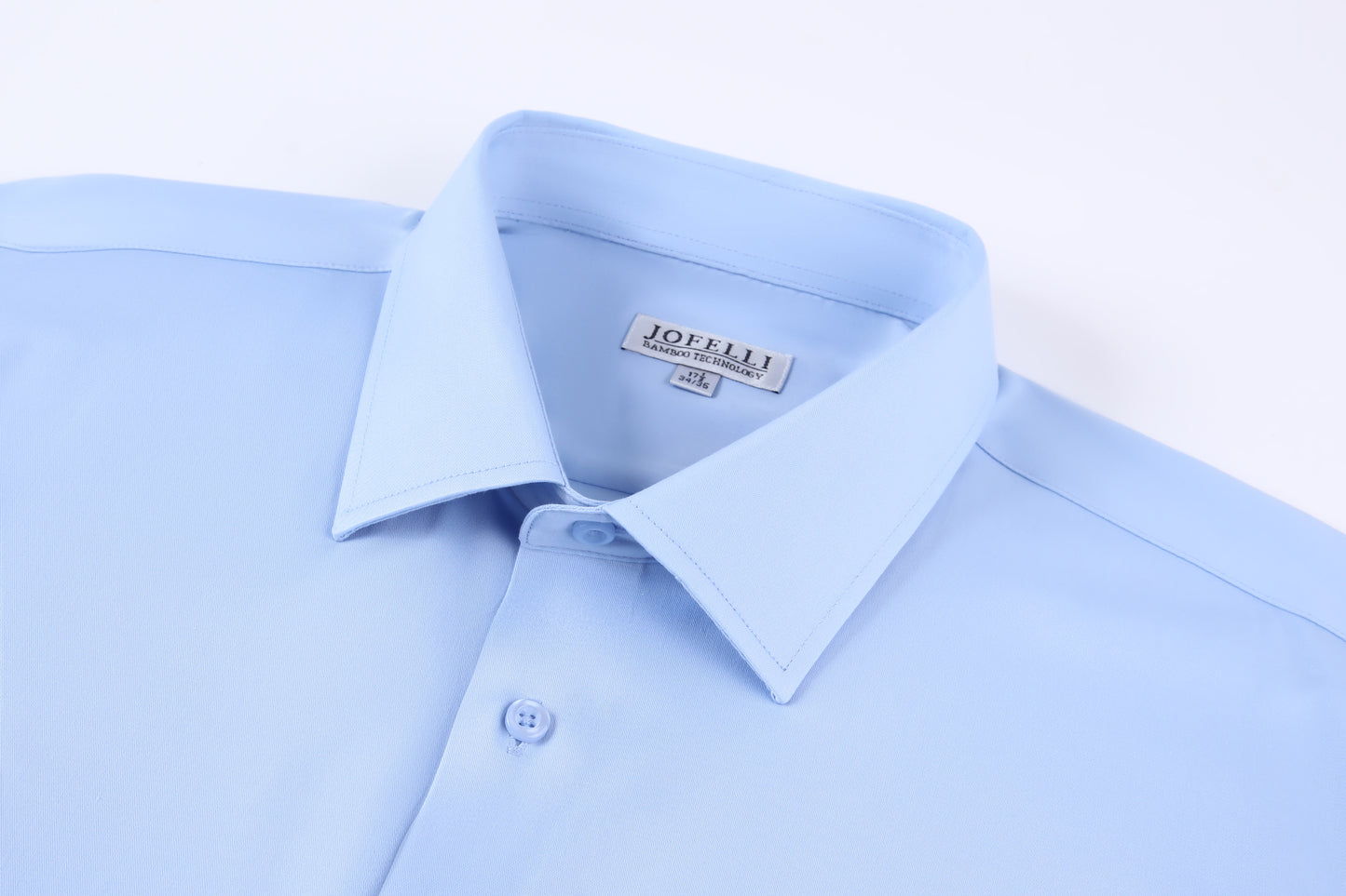 JOFELLI Bamboo Technology Powder Blue Stretch Wrinkle-free Long Sleeve Button Down