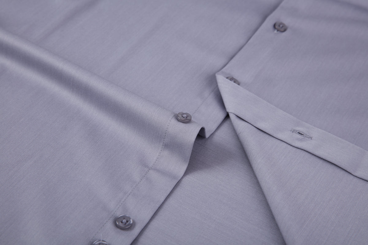 JOFELLI Bamboo Technology Light Grey Stretch Wrinkle-free Long Sleeve Button Down