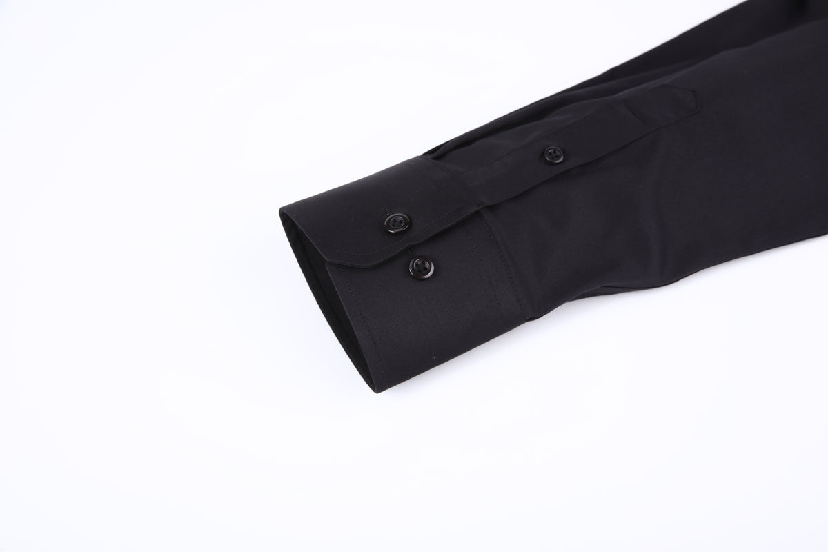 JOFELLI Bamboo Technology Black Stretch Wrinkle-free Long Sleeve Button Down