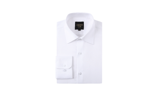 Jofelli White 100% 2-Ply Cotton Non Iron Long Sleeve Button Down