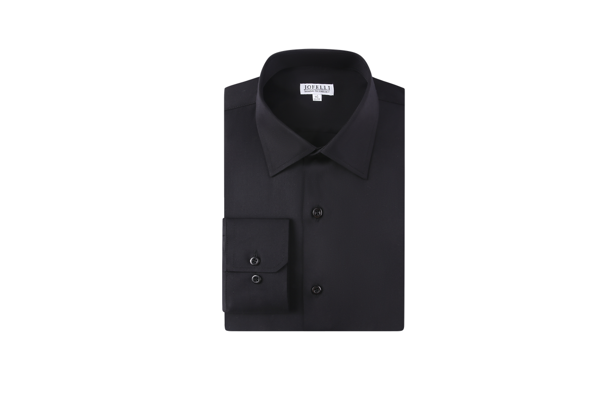 JOFELLI Bamboo Technology Black Stretch Wrinkle-free Long Sleeve Button Down