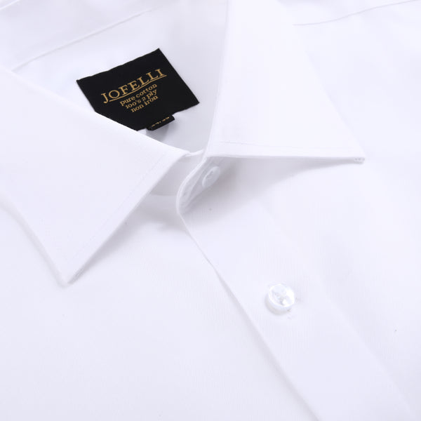 Jofelli White 100% 2-Ply Cotton Non Iron Long Sleeve Button Down